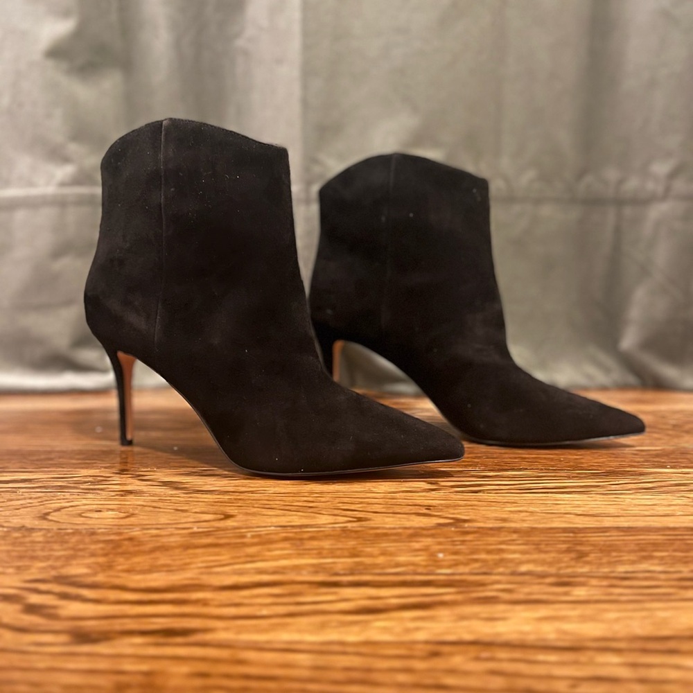 Black suede bootie